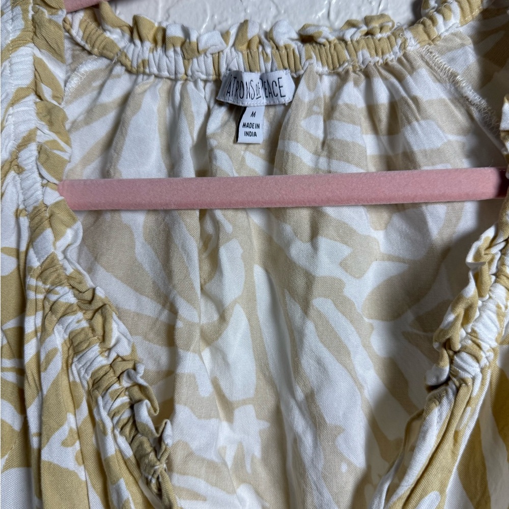 Patrons of Peace Beige and White Mini Dress